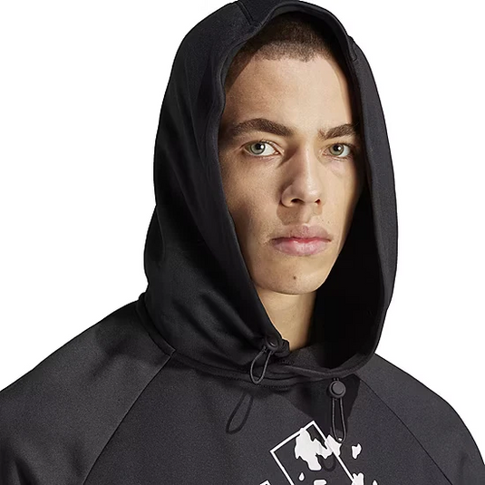 Translation missing: en.Adidas Men's Game &amp; Go Camo Big Logo Training Fleece Hoodie - Black/Grey-2XL