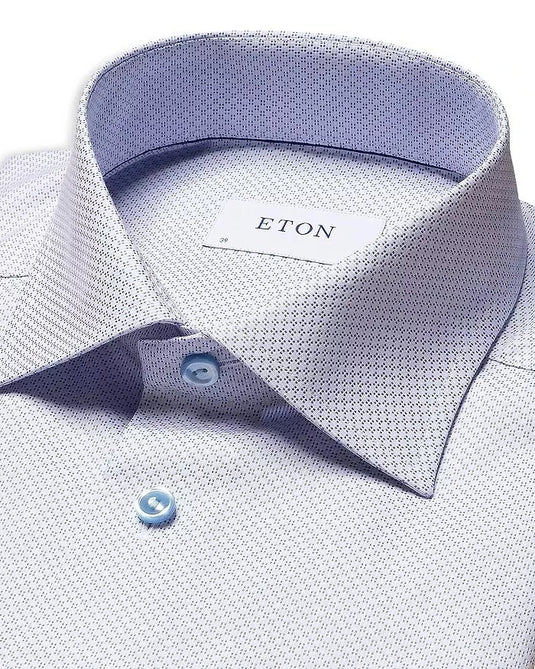 Translation missing: en.Eton Men's Slim Fit Brocade Dress Shirt in Light/Pastel Blue Size EU38 US15