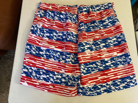 Translation missing: en.Speedo Men's American Flag Stripe TurboDri 9" E-Board Swim Trunks Multi-2XL