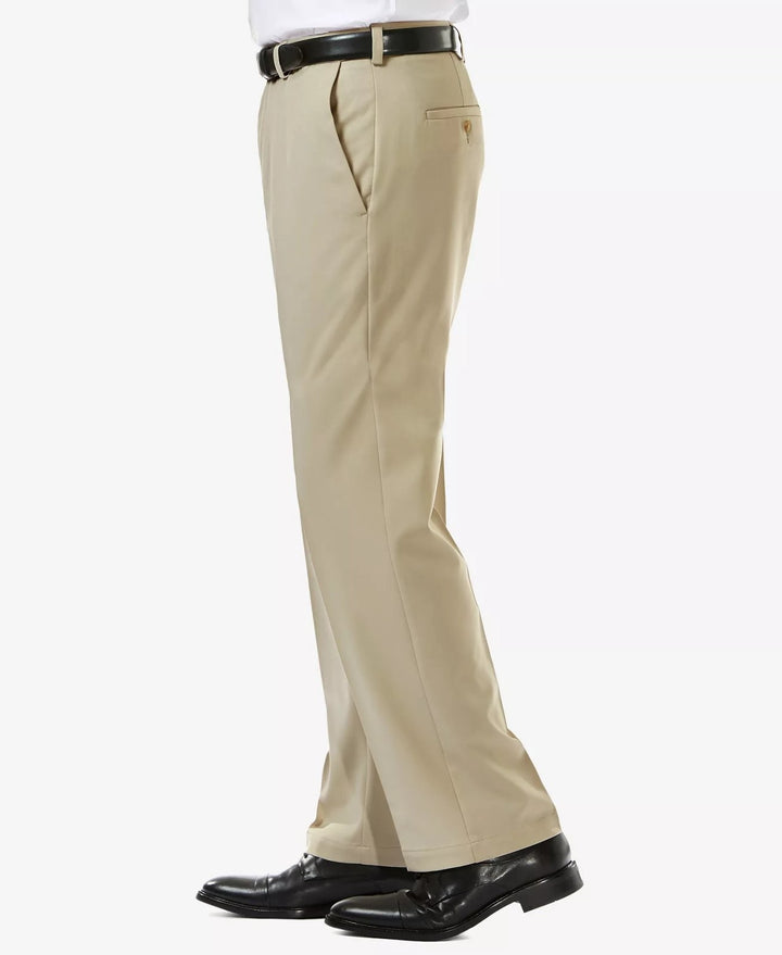 Translation missing: en.Haggar Men's Cool 18 Pro Reg-Fit 4-Way Stretch Moisture-Wick Pants Khaki-36x32