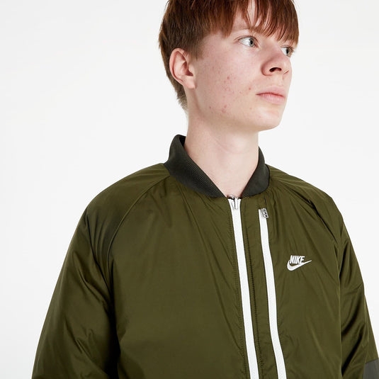 Translation missing: en.Nike Therma-FIT Legacy Reversible Water Repellent Bomber Jacket in Rough Green-L