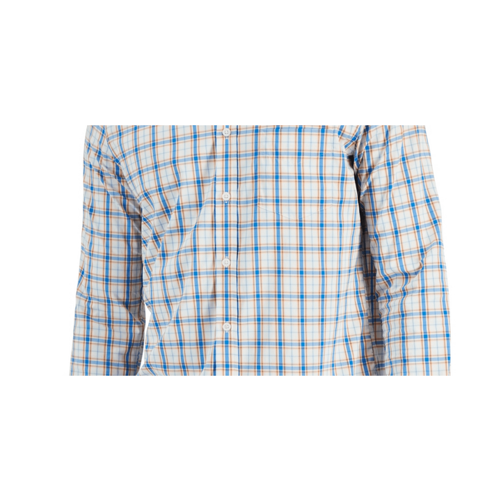 Translation missing: en.Club Room Men's Lancaster Plaid Tech Woven Button-Up Shirt Med Sapphire-XL