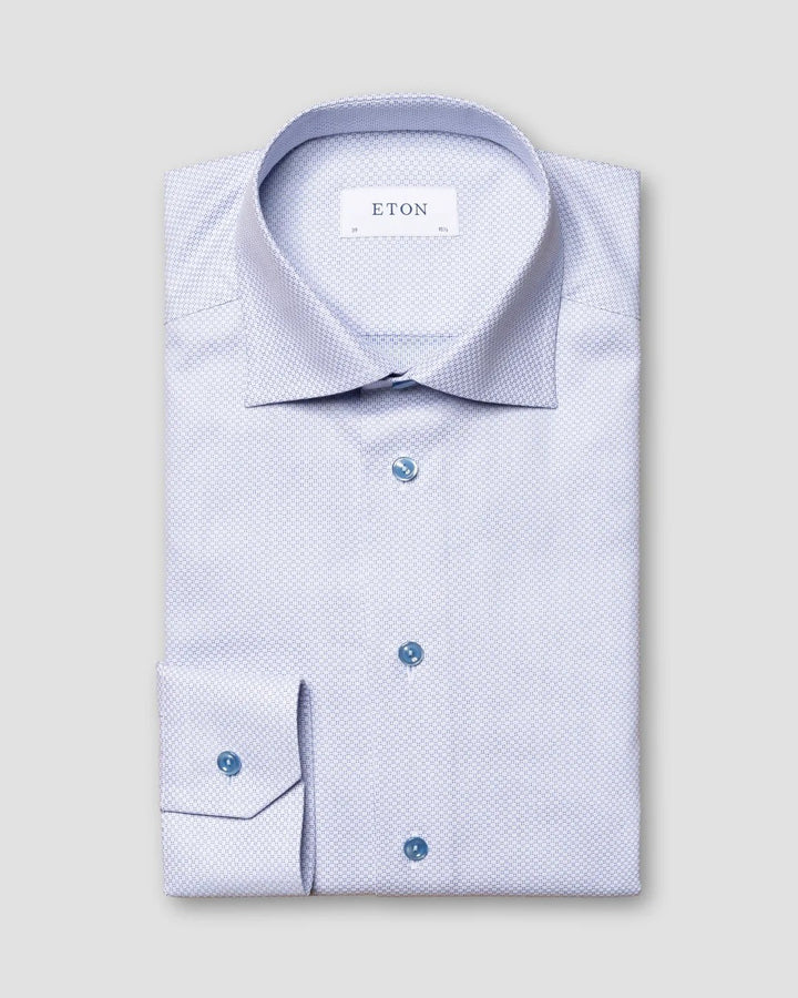 Translation missing: en.Eton Men's Slim Fit Brocade Dress Shirt in Light/Pastel Blue Size EU38 US15