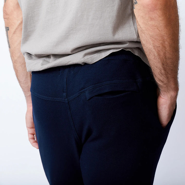 Translation missing: en.Monrow Men's Super soft Fleece Jogger in Inca Blue-Size 2XL