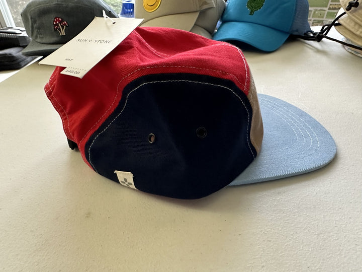 Translation missing: en.Sun + Stone Mens Colorblocked Panel Cap Red/blue Multi-O/S