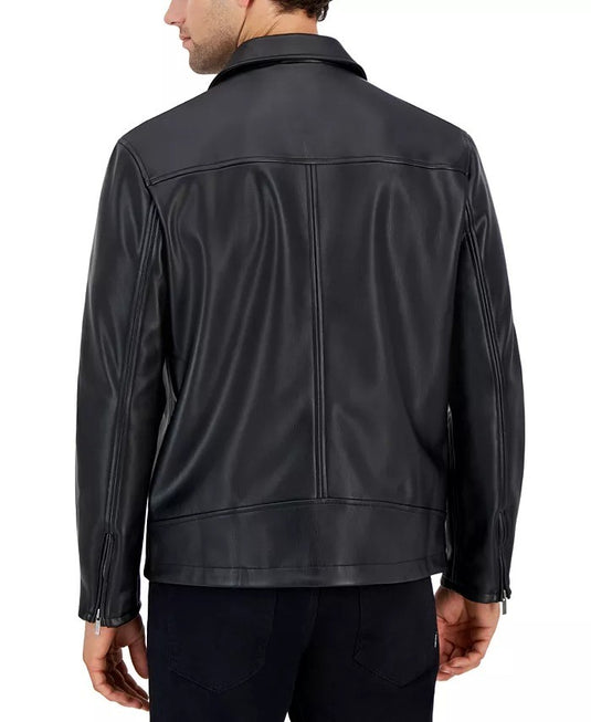 Translation missing: en.Alfani Men's Faux-Leather Jacket in Deep Black-XL 44-46