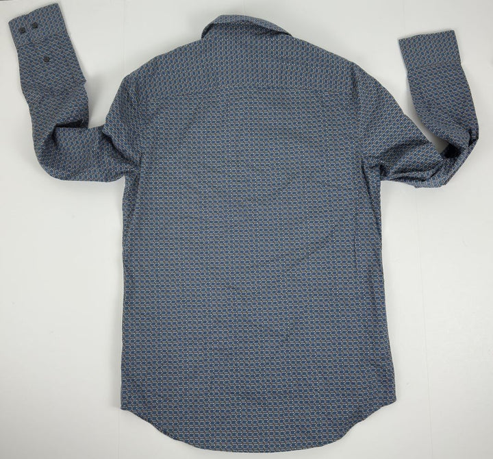 Translation missing: en.Perry Ellis Men's Micro Chain-Pattern Stretch Shirt - Dark Denim-Small