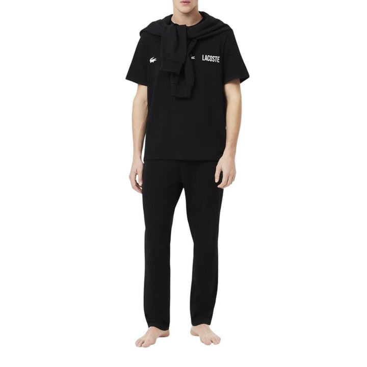Translation missing: en.Lacoste Men's Straight Leg Pajama Pant Black Size Large Croc Waistband Jersey