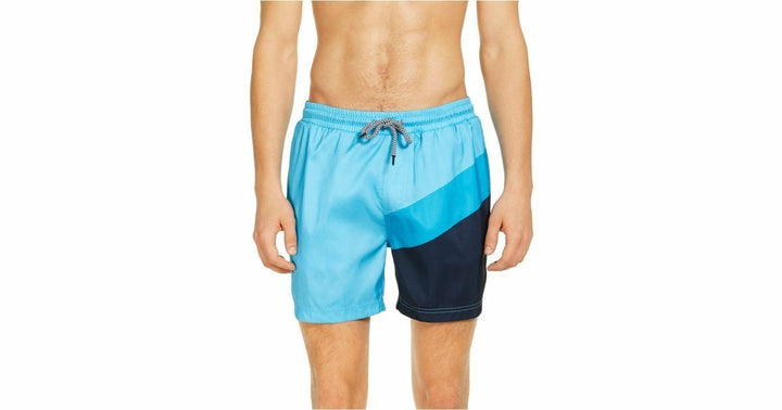 Translation missing: en.International Concepts Men's Splice Colorblock 5" Swim Trunks Crystal Seas-XL