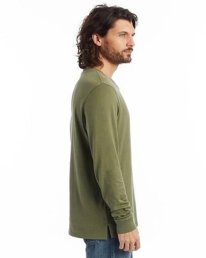 Translation missing: en.Alternative Apparel Outsider Cotton Long Sleeve Tee Shirt in Army Green-Small