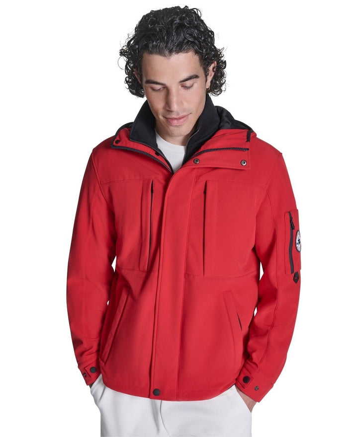 Translation missing: en.Converse Men's Hooded Sof Shell Jacket - Converse Red-Large