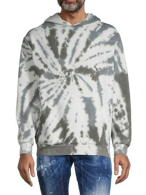 Translation missing: en.Original Paperbacks Men's  Los Feliz Spiral Tie Dye Hoodie  Charcoal Lt Grey-XL