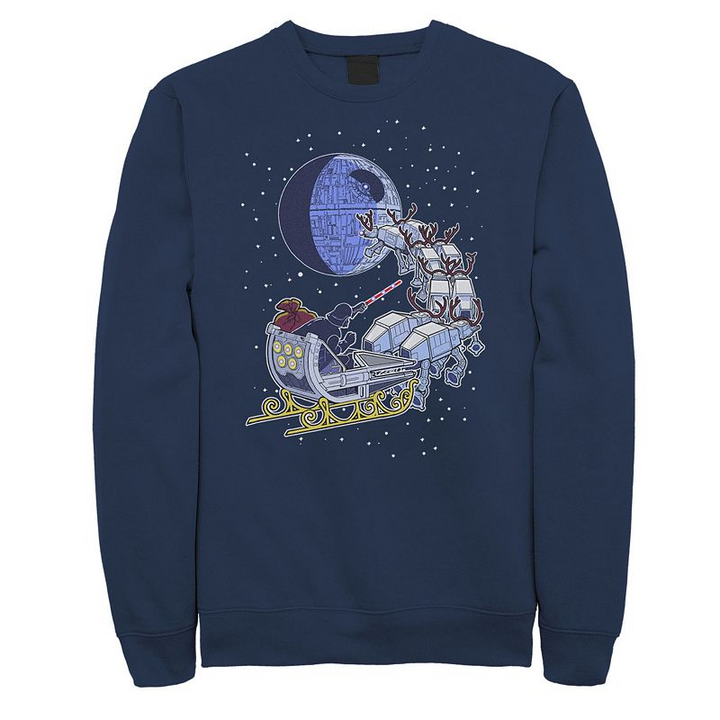 Translation missing: en.Zuni Men's Star Wars Vader Sleigh Crew Fleece Pullover Sweatshirt Navy-XL