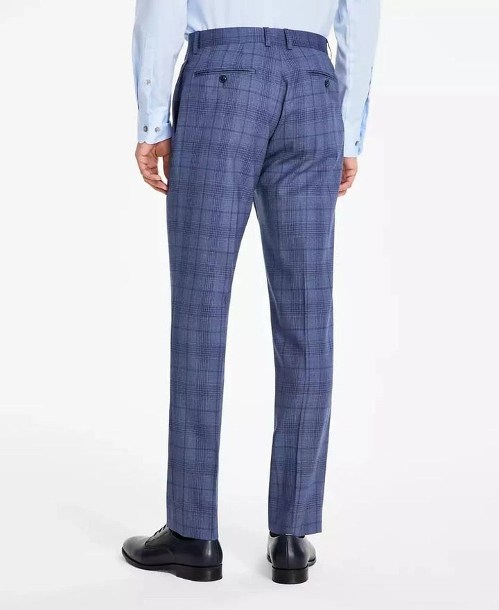 Translation missing: en.Calvin Klein Jerome Dress Pants Men 36x34 Blue Slim-Fit Wool Blend Stretch Plaid