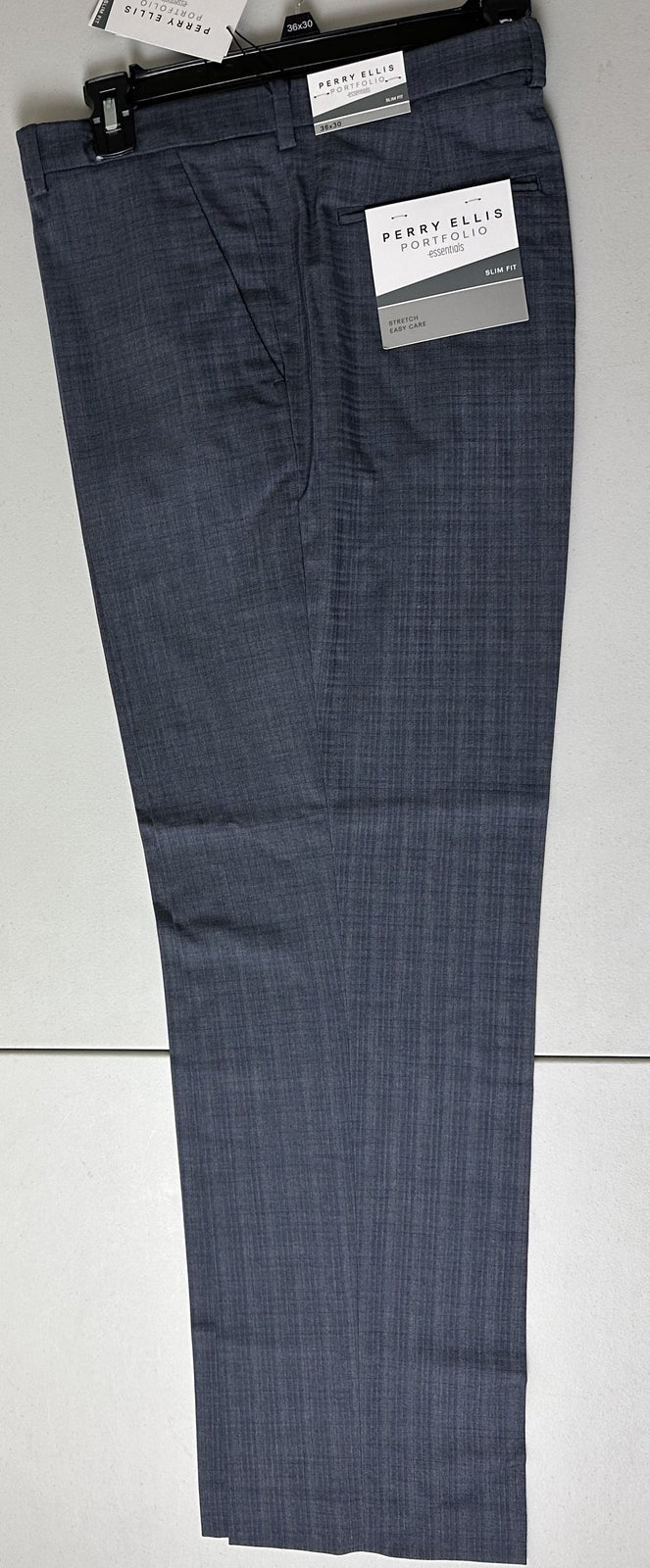 Translation missing: en.Perry Ellis Portfolio Mens Slim-Fit Flat Front Dress Pants Dusty Blue-36x30