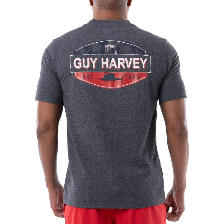 Translation missing: en.Guy Harvey Mens Graphic Crewneck T-Shirt in Charcoal Heather-Medium