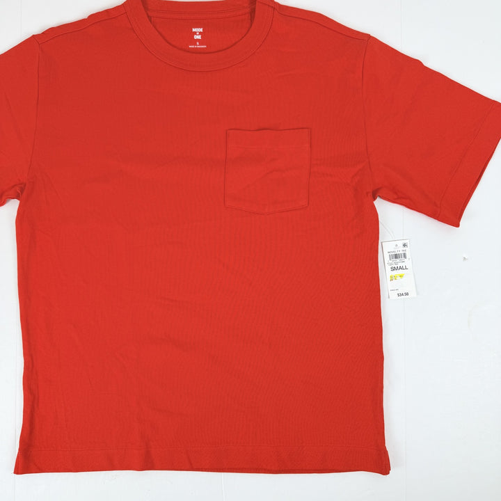 Translation missing: en.Mode of One Men's Relaxed-Fit All Cotton Pocket T-Shirt Fiery Red-Small
