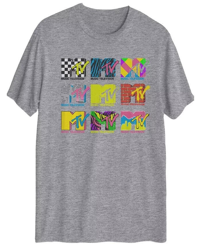 Translation missing: en.Hybrid Men's Mtv Classic Wild Logo T-shirt in Grey Heather-Small