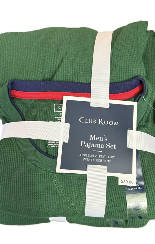 Translation missing: en.Club Room Men's Waffle Long-Sleeve T-Shirt &amp; Pajama Pant Set Evergreen-XL