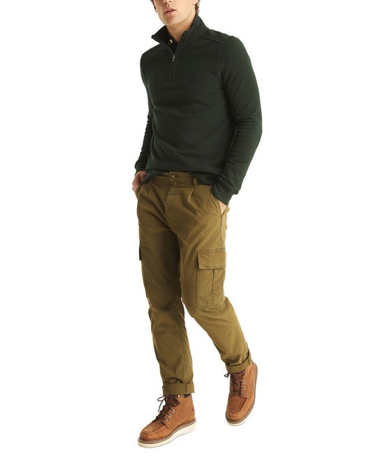 Translation missing: en.Nautica Men's Fleece Quarter-Zip Sweatshirt Kelp Seas Green Pique Fleece-Medium