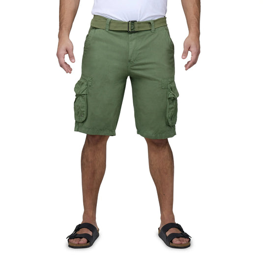 Translation missing: en.RAW X Men's Belted Classic Fit 12.5" Cotton Cargo Shorts Grass Green-50W