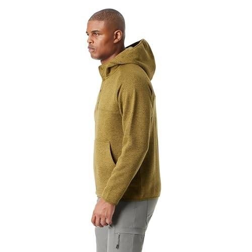 Translation missing: en.Bass Outdoor Men's Regular-Fit Mixed-Media 1/4-Snap Hoodie - Fir Green-Large New