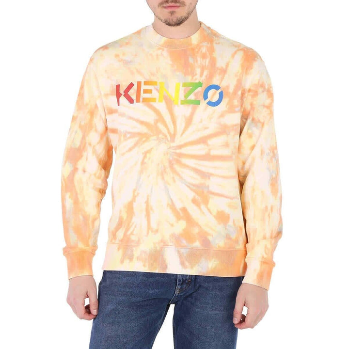 Translation missing: en.Kenzo Men's Cotton Tie Dyed Logo Print Classic Fit Crewneck Sweatshirt Peach-Sm