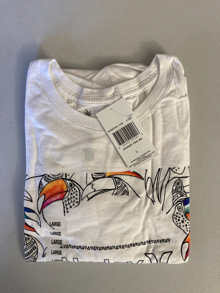 Translation missing: en.Hurley Men's Everyday Washed Toucan Aviary T-Shirt in White-Small