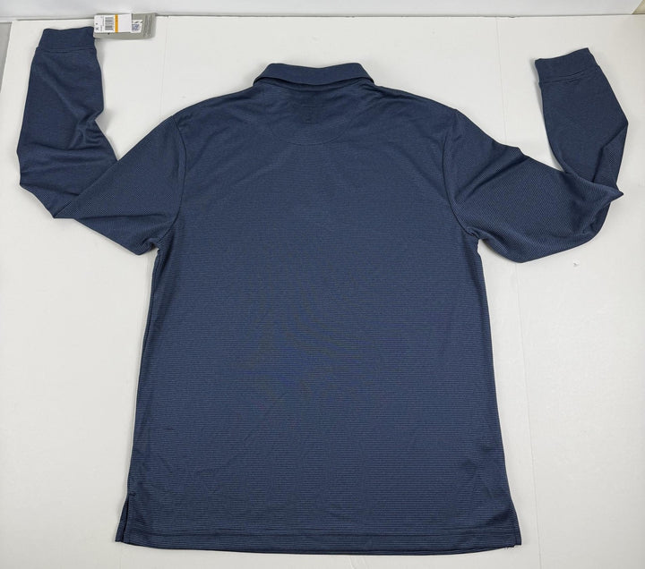 Translation missing: en.PGA Tour Long Sleeve Feeder Stripe Golf Polo Shirt DK Peacoat Htr-Small
