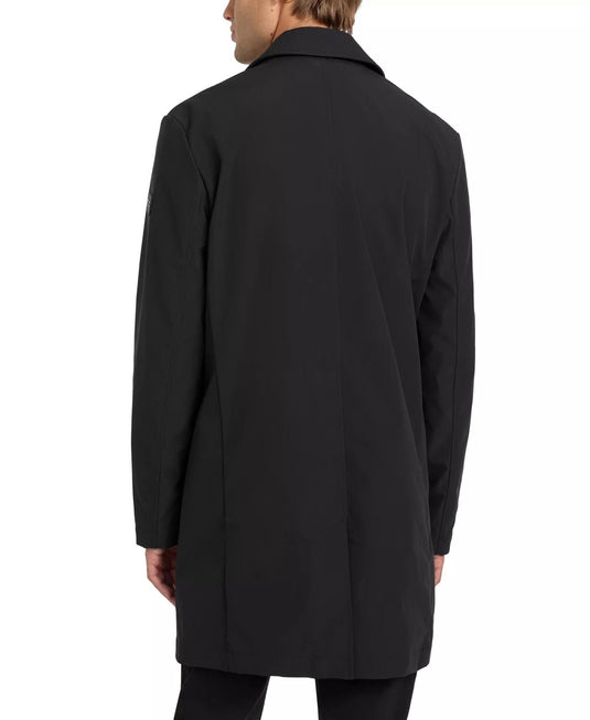 Translation missing: en.Guess Men's Lightweight Water Resistant Ripstop Trench Coat - Jet Black-XL