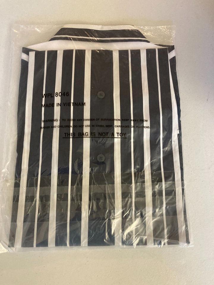 Translation missing: en.Alfani Men's All Cotton Vertical Striped Shirt in Navy-Size Large