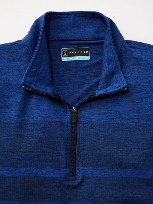Translation missing: en.PGA Tour Men's Luxury Performance Textured Gradient Stripe 1/4-Zip SweatShirt-Sm