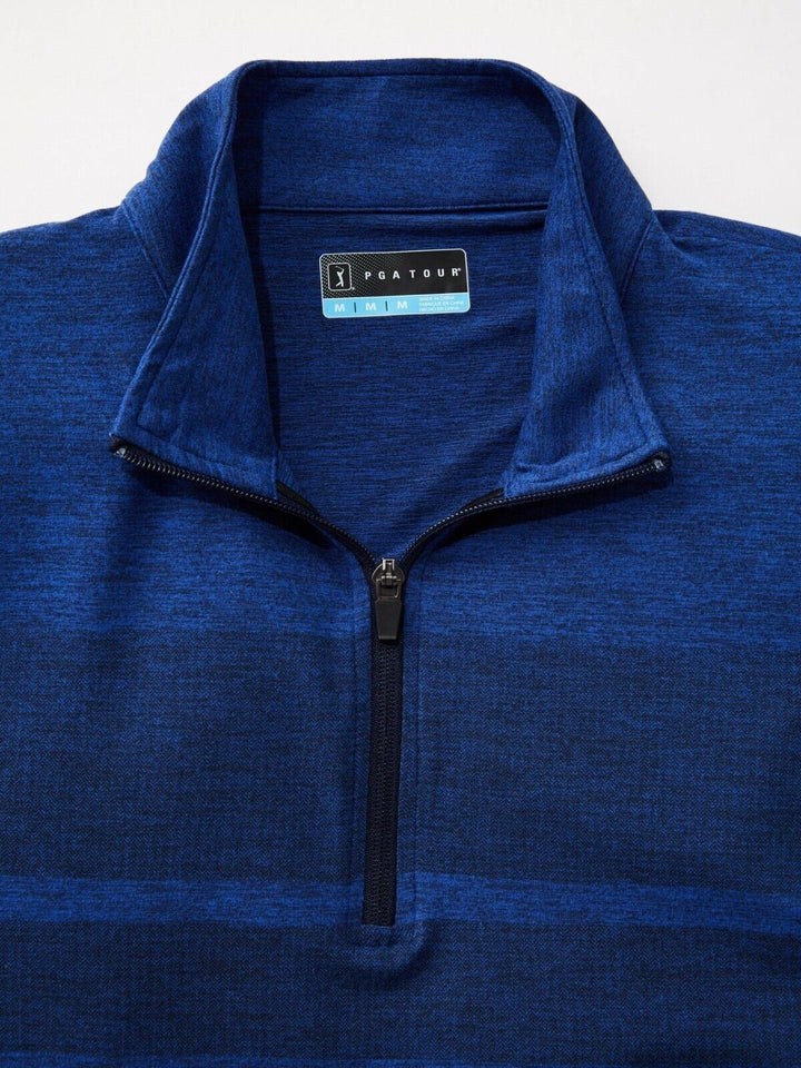 Translation missing: en.PGA Tour Men's Luxury Performance Textured Gradient Stripe 1/4-Zip SweatShirt-Sm