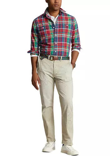 Translation missing: en.Polo Ralph Lauren Oxford Shirt Men's Small Red/Green Classic-Fit Plaid Workshirt