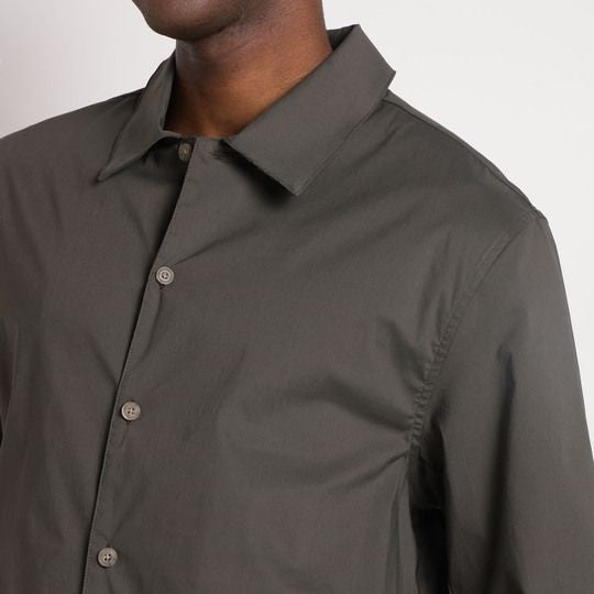 Translation missing: en.Calvin Klein Button-Up Shirt Jacket Men's Small Beluga Grey Cotton-Nylon Stretch