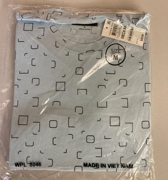 Translation missing: en.Alfani Men's Cotton Square Graphic T-Shirt in Nantucket Breeze Blue-Medium
