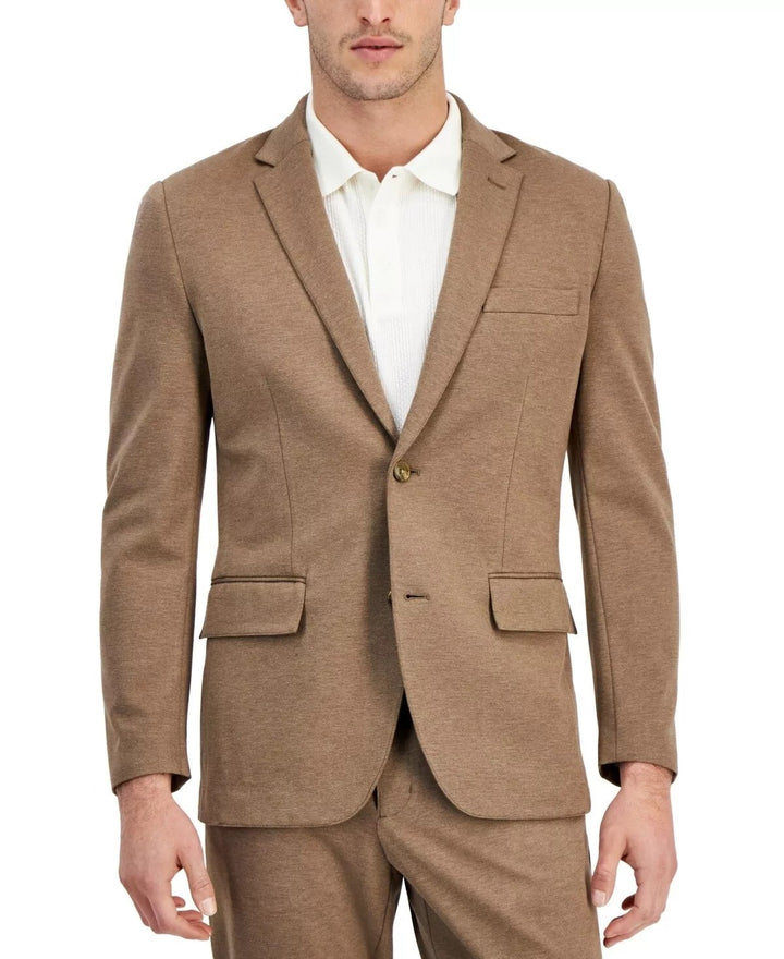 Translation missing: en.Alfani Men's Modern-Fit Stretch Heathered Knit Suit Jacket Soft Mulch Heather-Sm