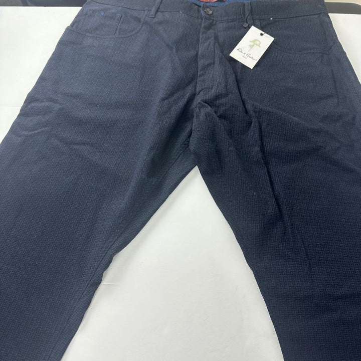 Translation missing: en.Robert Graham Kent Men's Tonal-Print Tailored Fit Pants in Navy-36x32