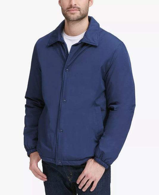 Translation missing: en.Cole Haan Men's Coaches Jacket with Sherpa-Fleece Lining in India Ink Blue-Small