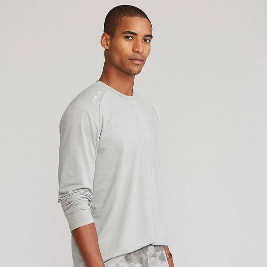 Translation missing: en.RLX Ralph Lauren Mens RLX Golf Stretch Mesh Long Sleeve Tee Grey Heather-XL