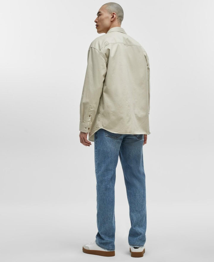 Translation missing: en.Mode of One Men's Relaxed-Fit Button-Down Twill Shirt Dark Ecru-Large