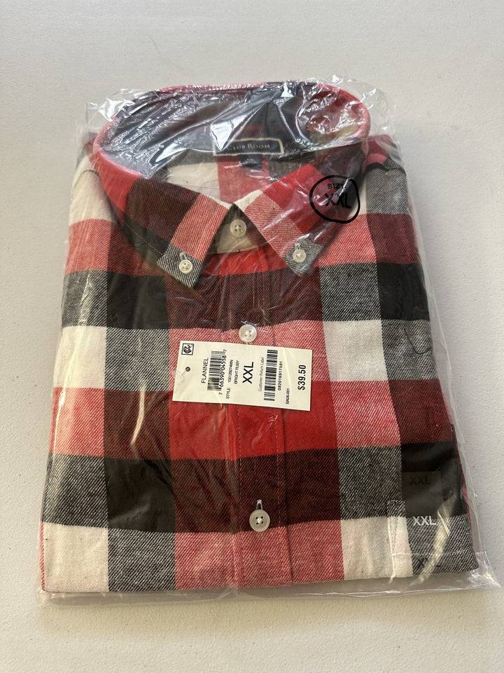 Translation missing: en.Club Room Men's Cotton Regular-Fit Plaid Flannel Shirt Bright Ruby Check-Medium