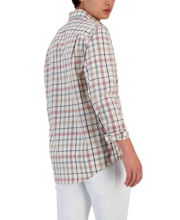 Translation missing: en.Club Room Mens Palermo Plaid Shirt in Winter Ivory Combo- Size Small