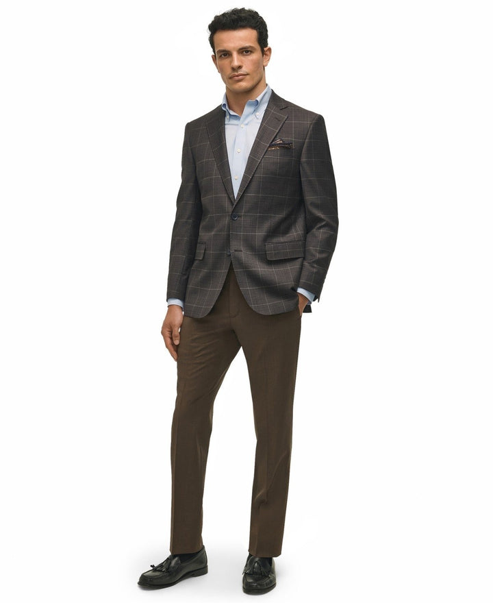 Translation missing: en.B by B by Brooks Brothers Mens Classic-Fit Wool Blend Sport Coat Brown Multi-44L