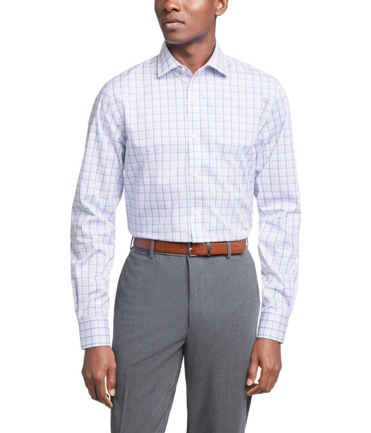 Translation missing: en.Tommy Hilfiger Dress Shirt Blue Multi 15.5 32/33 Mens FlexSlim Fit Stretch Twill