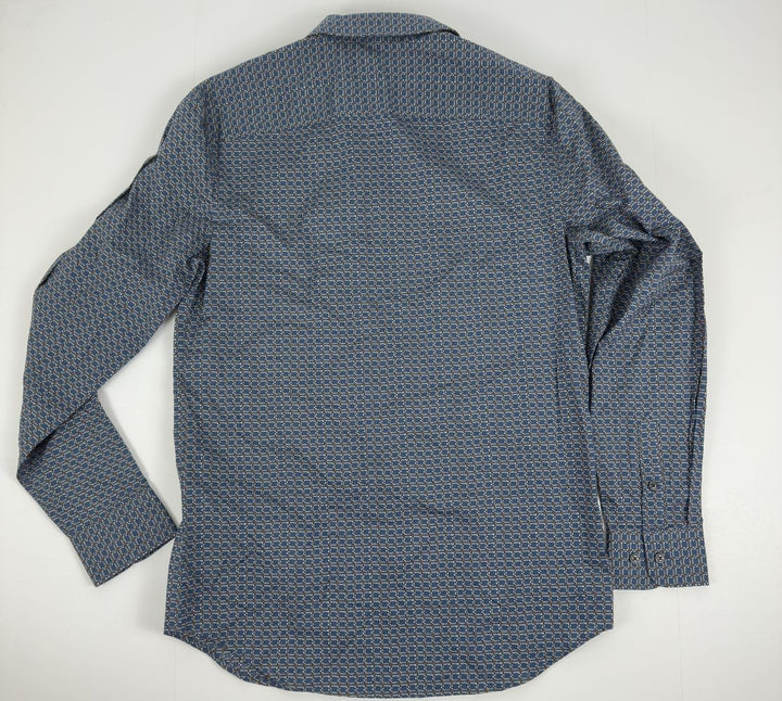 Translation missing: en.Perry Ellis Men's Micro Chain-Pattern Stretch Shirt - Dark Denim-Small