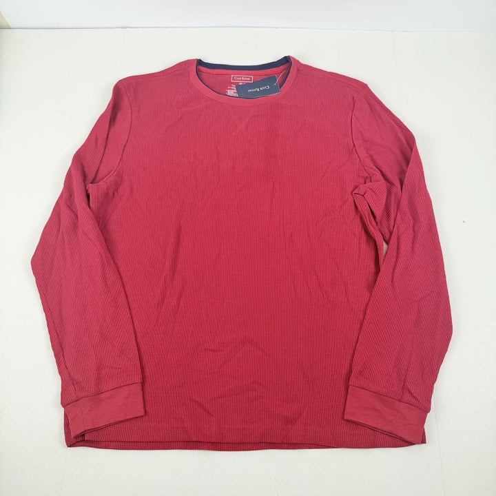 Translation missing: en.Club Room Men's Waffle Long-Sleeve T-Shirt &amp; Pajama Pant Set Jester Red-Medium