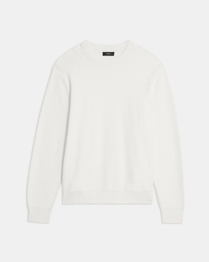Translation missing: en.Theory Men's Riland Slim-Fit Organic Cotton Crewneck Sweater in Ivory-Size 2XL