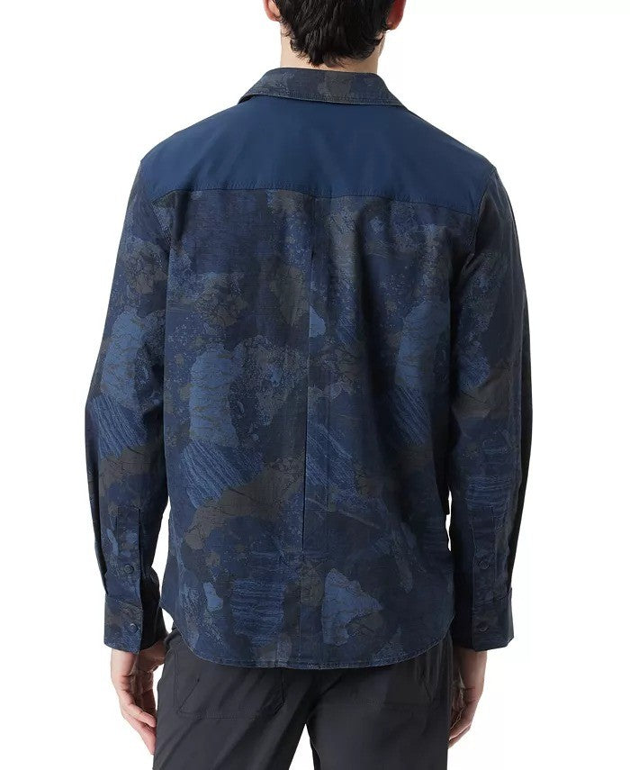 Translation missing: en.Bass Outdoor Utility Shacket Men's Small Navy Rock Camo Ripstop Shirt Jacket
