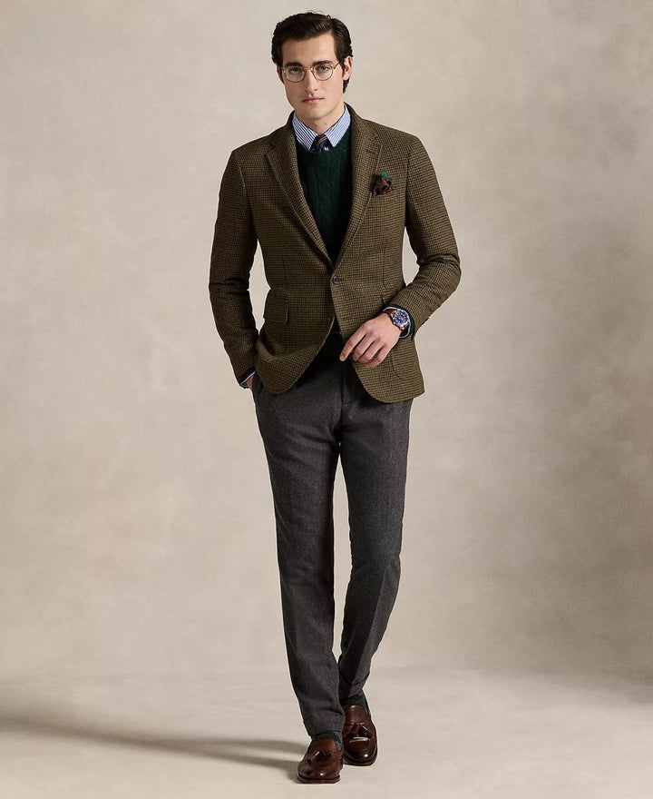 Translation missing: en.Polo Ralph Lauren Men's Modern Houndstooth Wool-Blend Sport Coat Olive/Loden-44L